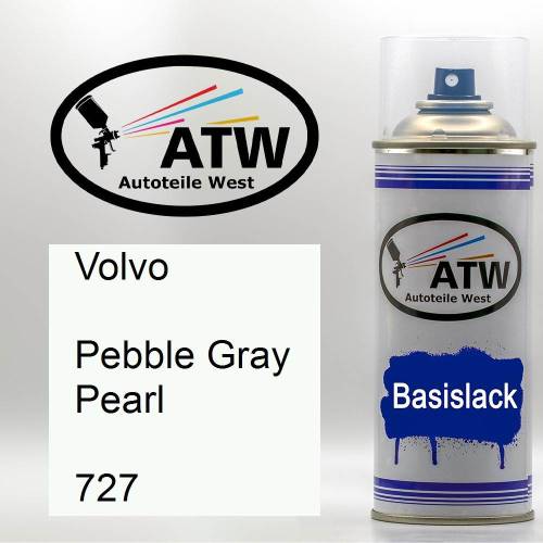 Volvo, Pebble Gray Pearl, 727: 400ml Sprühdose, von ATW Autoteile West.